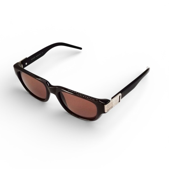 Gucci Dark Brown Sunglasses with Embossed Case -Preowned - Picture 2 of 6